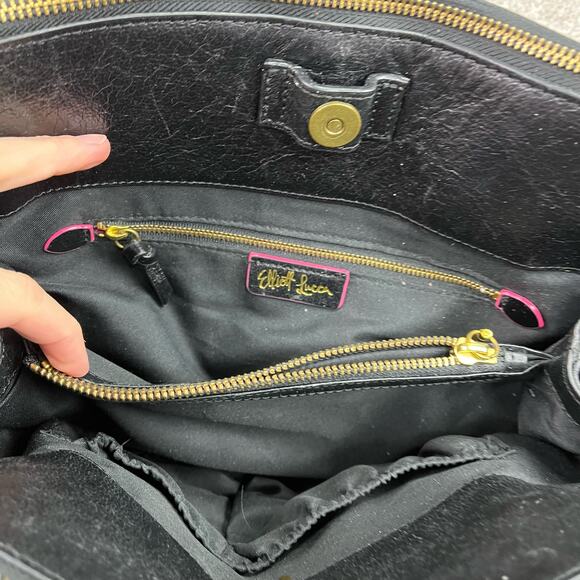 Elliott Lucca Genuine Leather Black Satchel - Picture 3 of 16